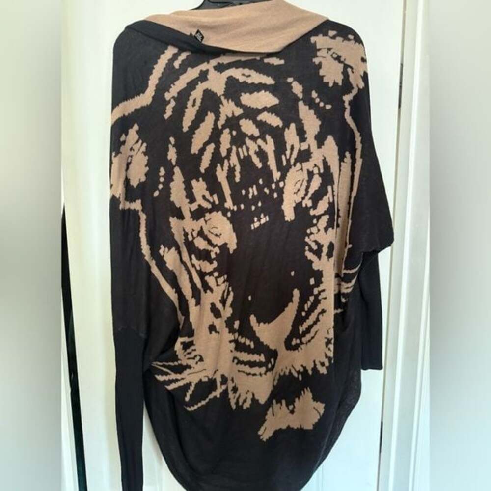 2B Bebe Black and Brown Animal Print Sweater